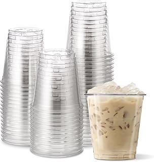 [200 COUNT]HAKOWARE 8 oz Ultra Clear Disposable Plastic Cold Cups, Disposable Cup 8 oz for Wedding & Party, Plastic Cocktail Cups, Disposable Clear Cup for Iced Coffee & Cold Beverage