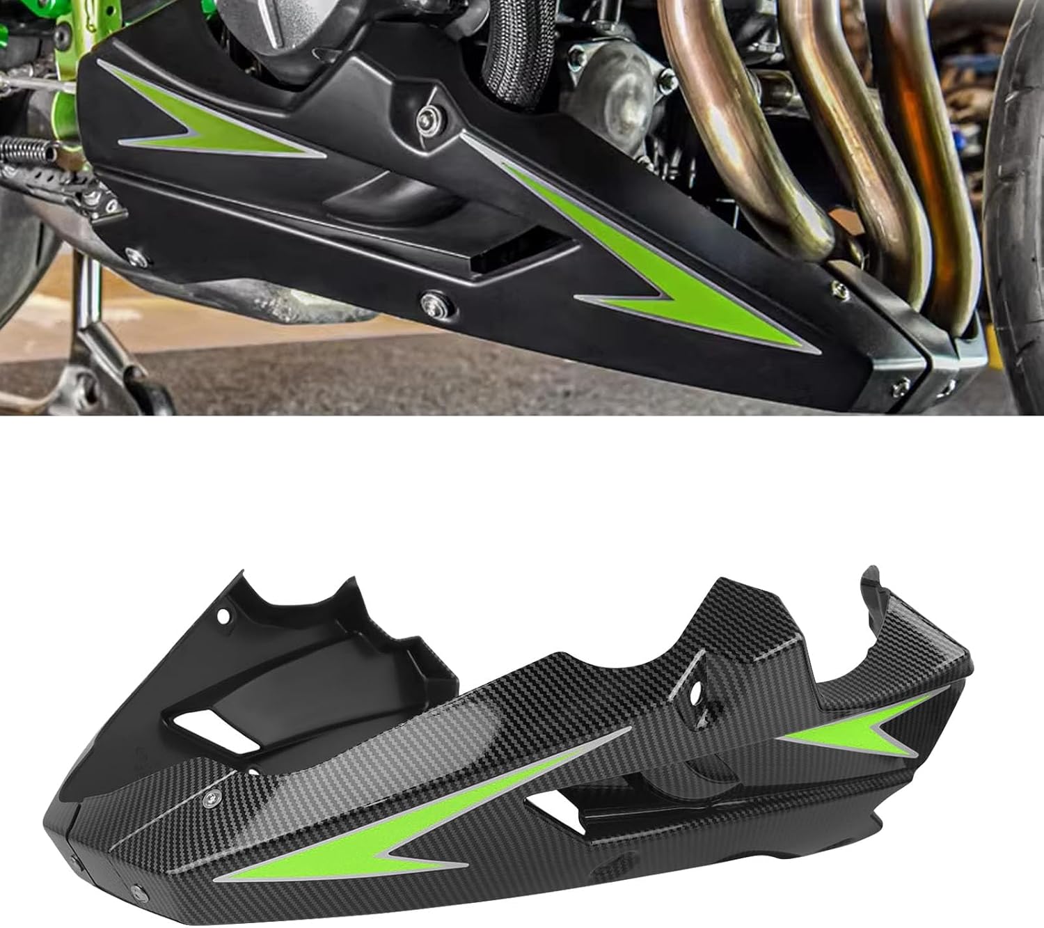 Motorcycle Engine Guard Belly Pan Spoiler Lower Fairing Replacement for Kawasaki Z900 2017-2026 Z900SE Z900 SE 2021-2026 Bellypan Body Engine Bottom Protection Cover (Type B)