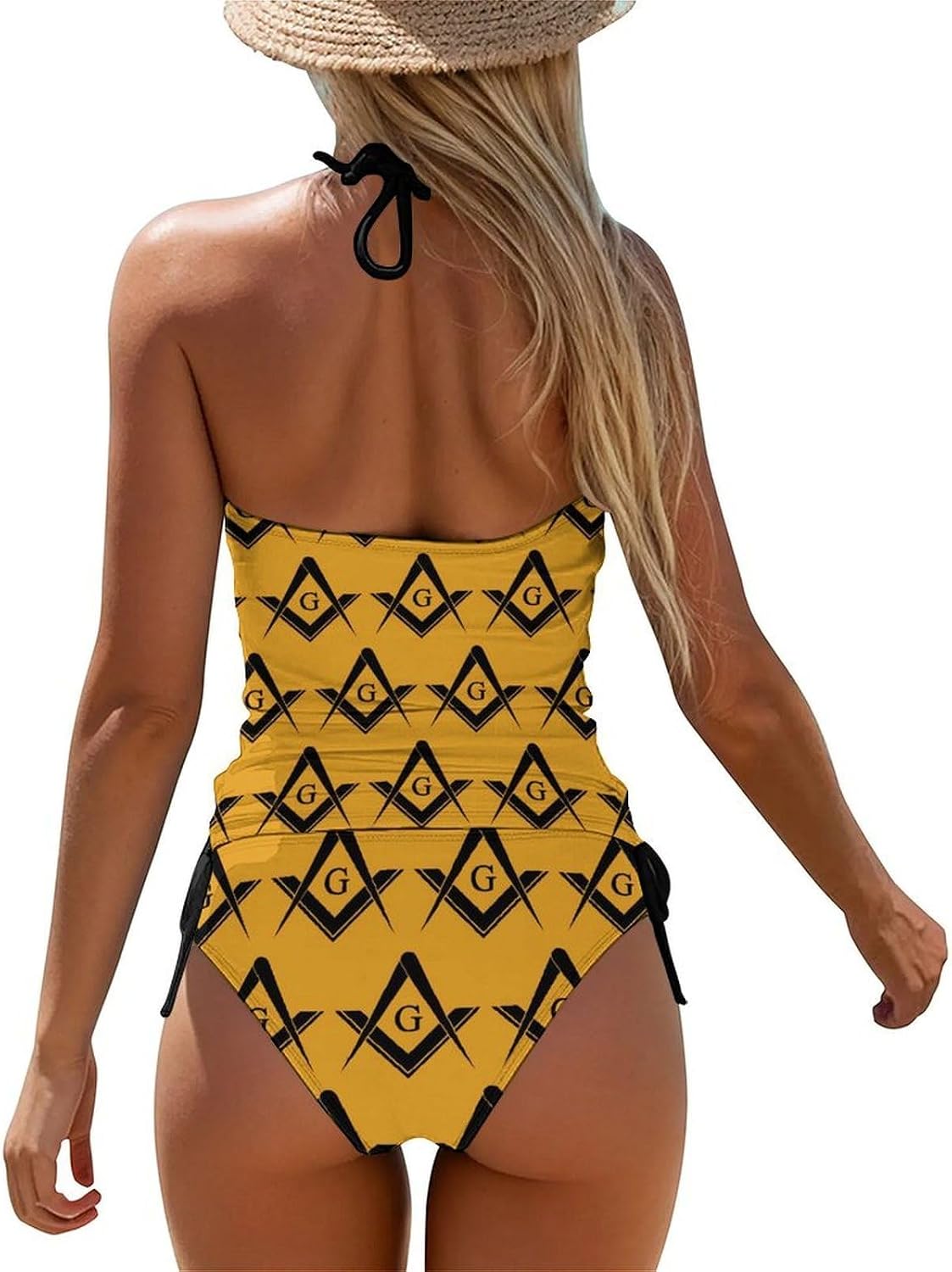 Freemasonry Freeman Pattern Women Tankini 2 Piece Swim Bathing Suits | tummy control,high neck top with bottom,swimwear,swimsuits