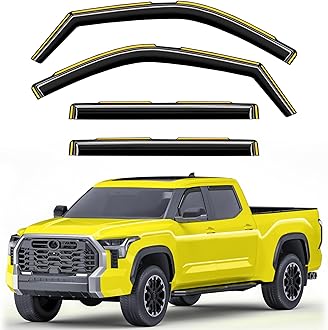 in-Channel Window Rain Guards Fit for Toyota Tundra 2022 2023 2024 2025 2026 CrewMax, Extra Durable Rain Guards Window Deflectors Vent Visors Vent Shades Exterior Truck Accessories