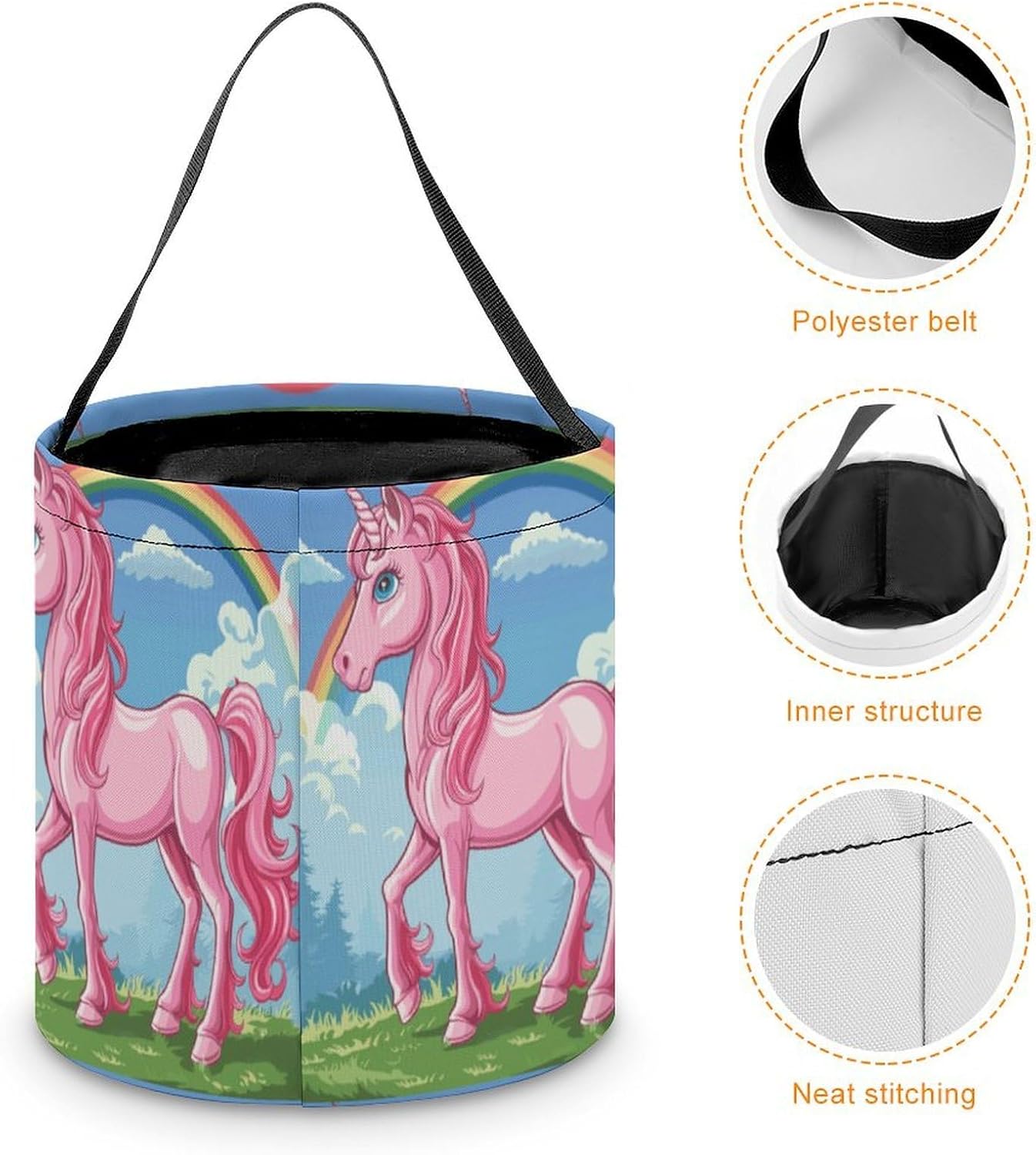 Reusable Magic Horse Halloween Candy Basket with Handle image 4