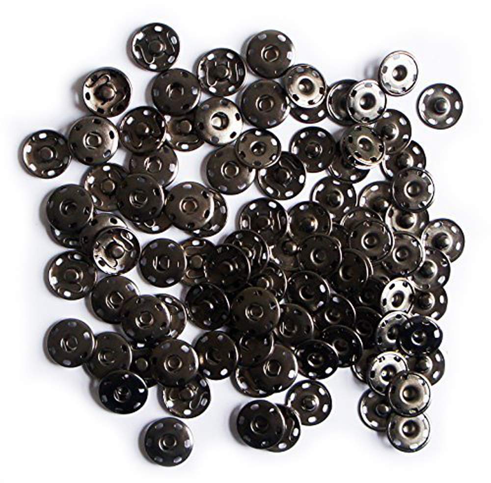 HAND Well Made Tools Metal Silver Garmetns Inner Sewing Press Clip Buttons Assorted Sizes (19mm - Pack of 25 Sets - 38g)