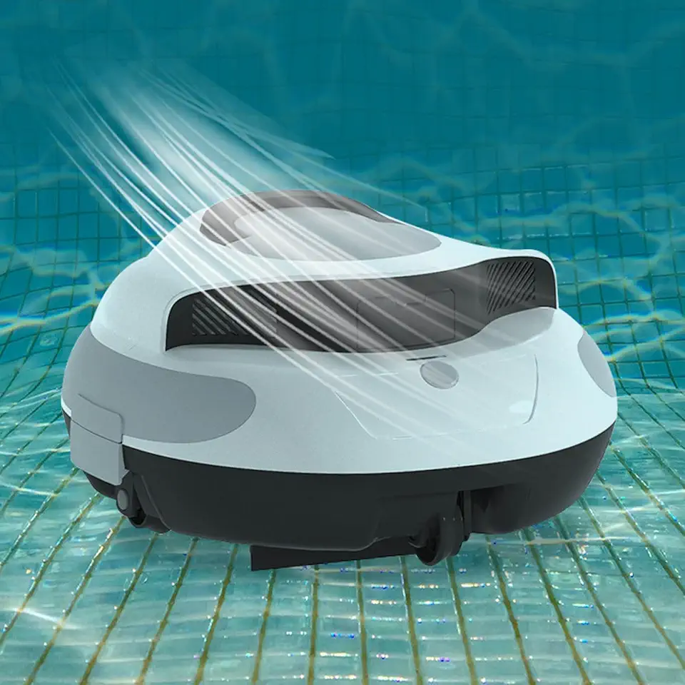 CNAOHGHN Robô Aspirador De Piscina Totalmente AutomáTico,Limpador De Piscina Sem Fio,Alimentado Por Bateria,Ipx8 à Prova D'áGua,Para Piscina Plana Acima/Dentro Do Solo Até 100㎡