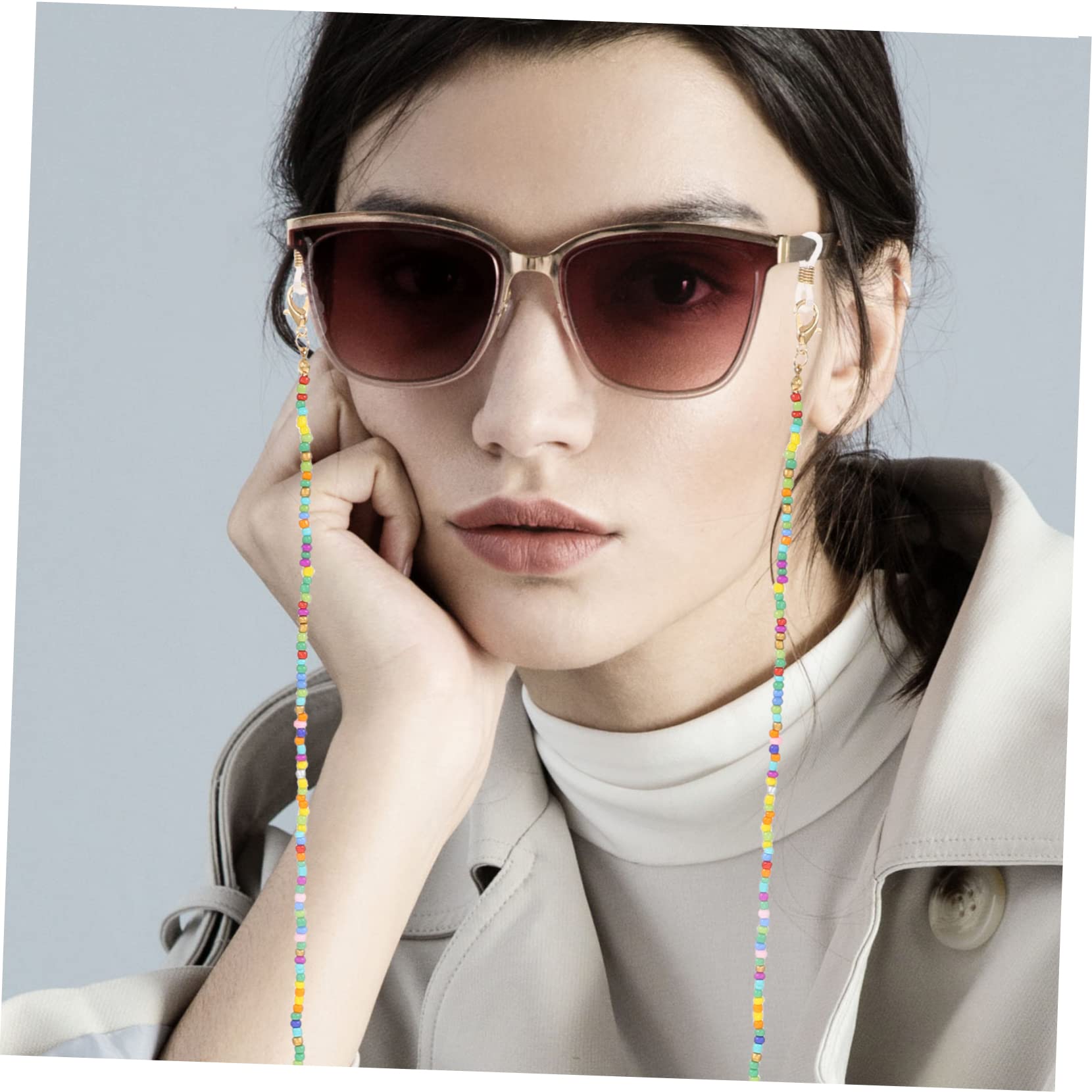 SHERCHPRY 18 Piezas Cadena De Gafas Cadena De Máscara Anti-cadena Perdida Cadena De Gafas Para Para Gafas Deportivas Cordón De Retención De Anteojos Cuentas De Vidrio