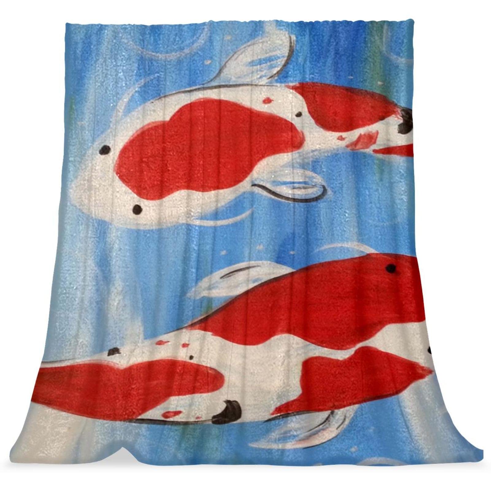 Couverture de lit haut de gamme Koi Lotus couvre-lit moelleux au fini artistique délicat