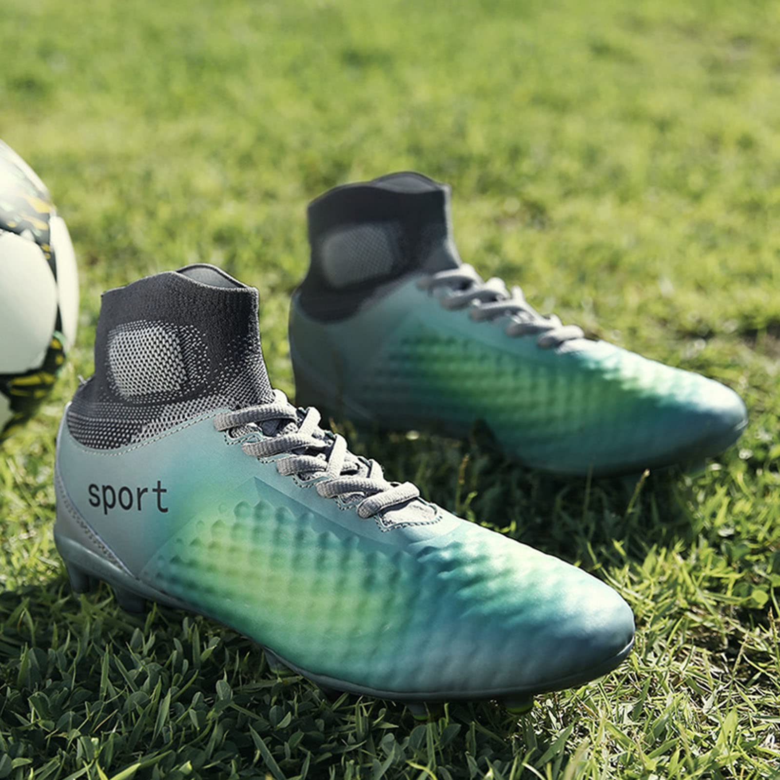Buty do piłki nożnej, unisex High-Top modne kolce buty piłkarskie, dla nastolatków, do lekkoatletyki, treningowe, trampki