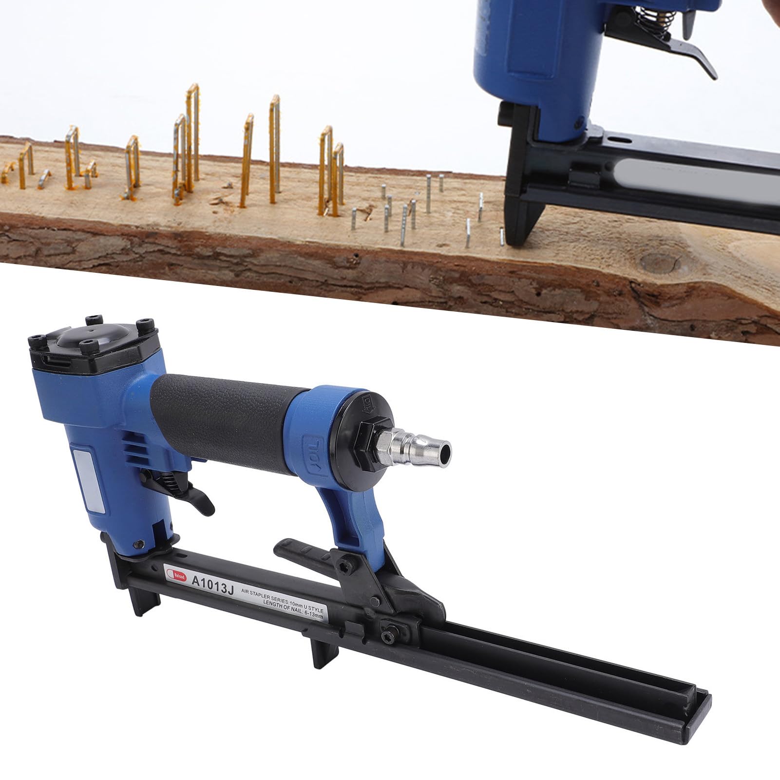 1/4-1/2in Brad Nailer,1 Hand,Split Structure,Safety,100pcs Capacity,8bar Pressure,NPT 1/4in Inlet,Quick Connect,for Cabinets,Ceiling Repair,Doors,Effective Woodworking