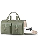 Duffel Bag for Women&comma; Vintage Weekender Bags for Women&comma; Overnight Gym Carry on Personal item for Travel&comma; Green