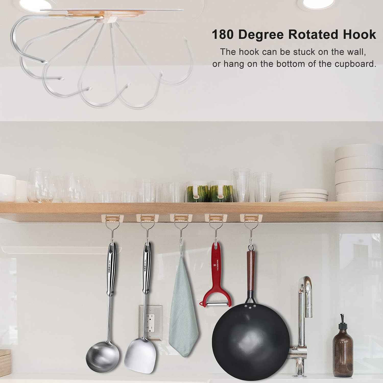 CGBE 16 Pack Adhesive Hooks, Heavy Duty Sticky Hooks for Hanging 11LB (Max) image 3