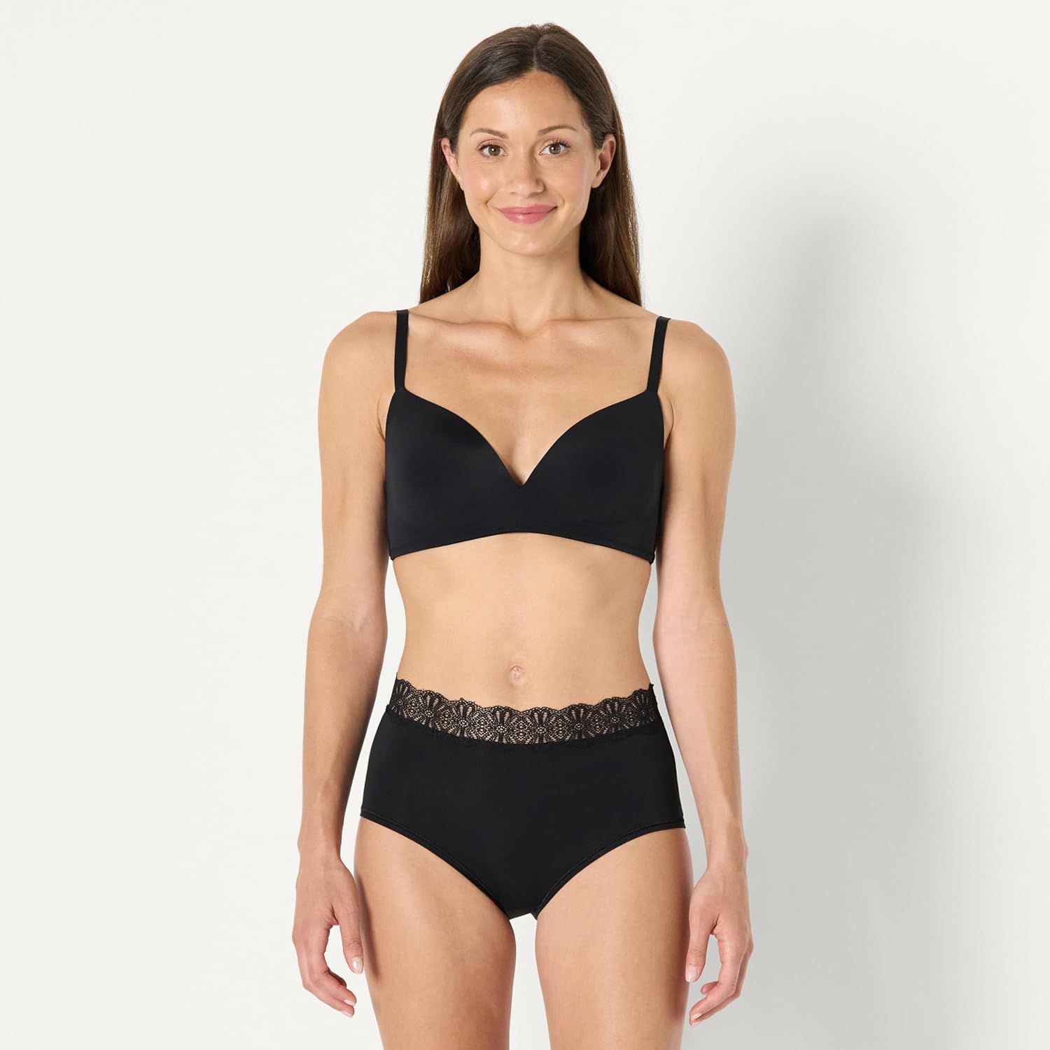 Amazon Essentials Women's Peached Microfiber with Lace Trim Full Brief Panty, Pack of 6 - Image 5