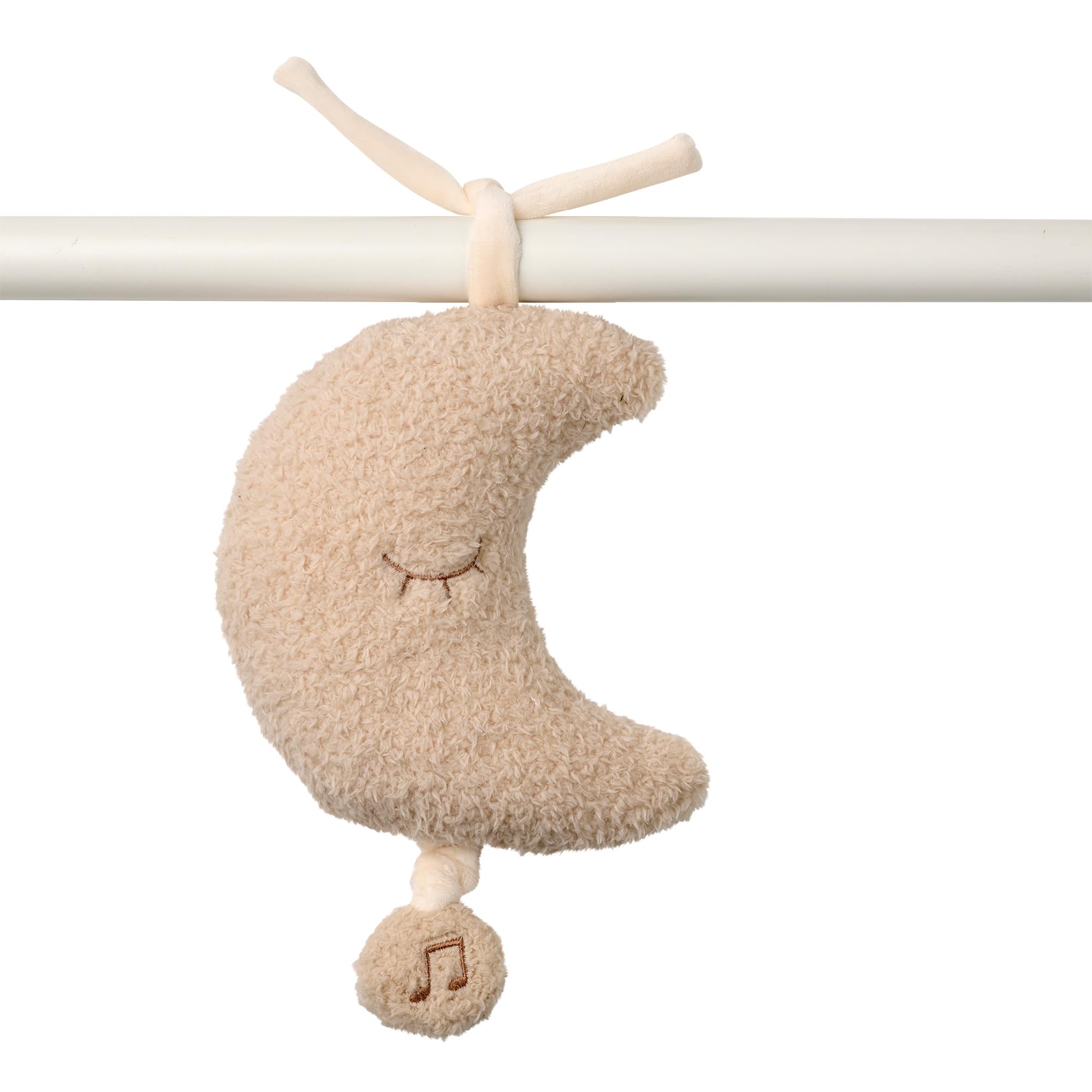 Nattou Musical Cuddly, Built-In Music Box, No Batteries Needed, Relaxing La-Le-Lu Melody, Huggable Sleep Soother, Activity Hanging Toy for Cot/Pram/Car Seat, Hand Washable, 25 cm, Beige Moon