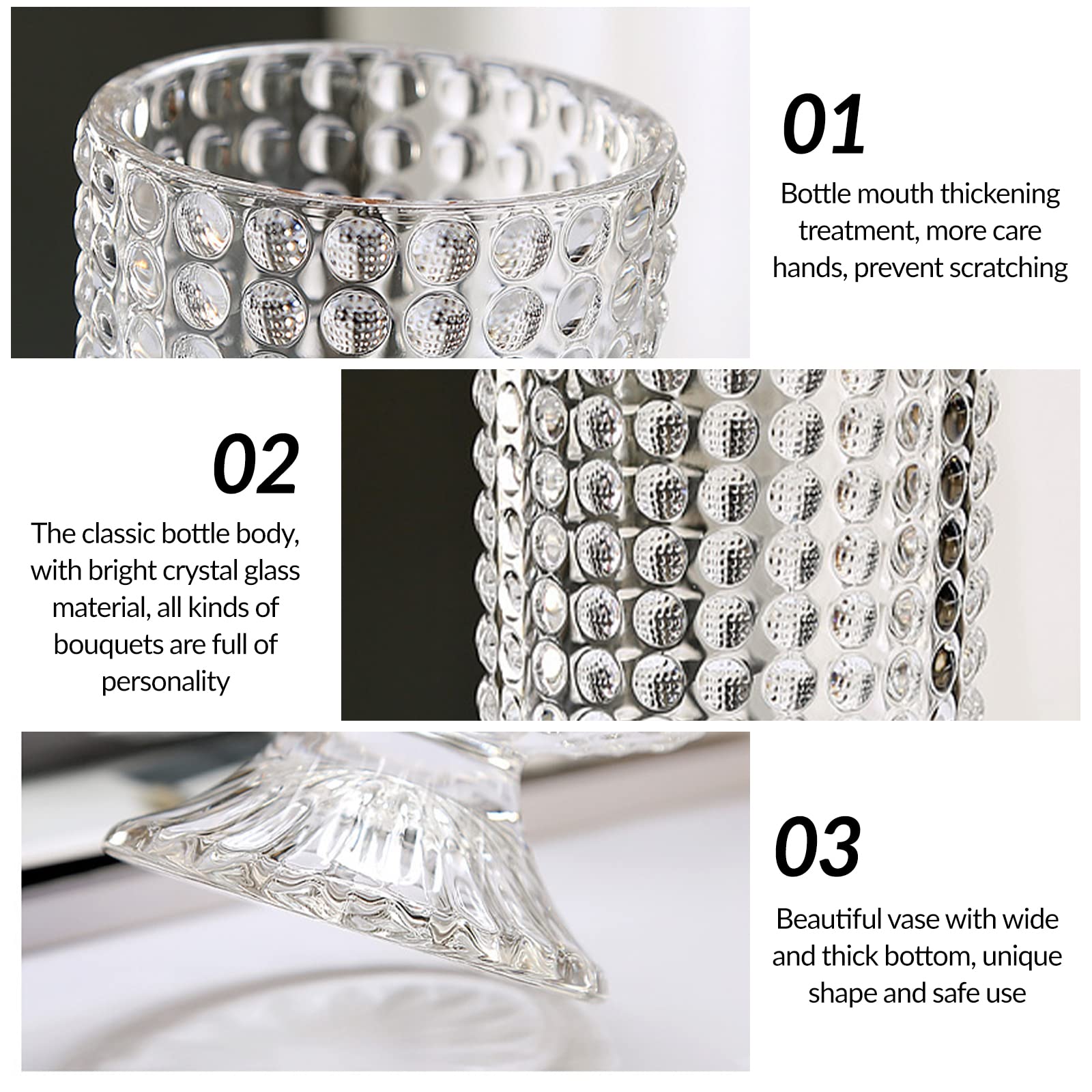 Amazon.com: BFYDOAA Crystal Clear Glass Vase for Centerpieces,7