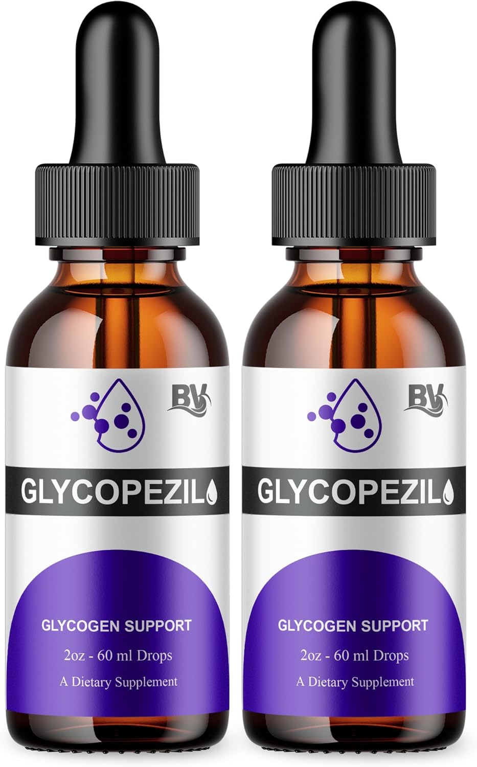 BLUE VIBE Glycopezil Drops, Glyco pezil Advanced Maximum Strength Overall Health & Blood Support Supplement, Glycopezil Premium Daily Health and Overall Energy Formula (2 Pack - 4oz / 120ml)