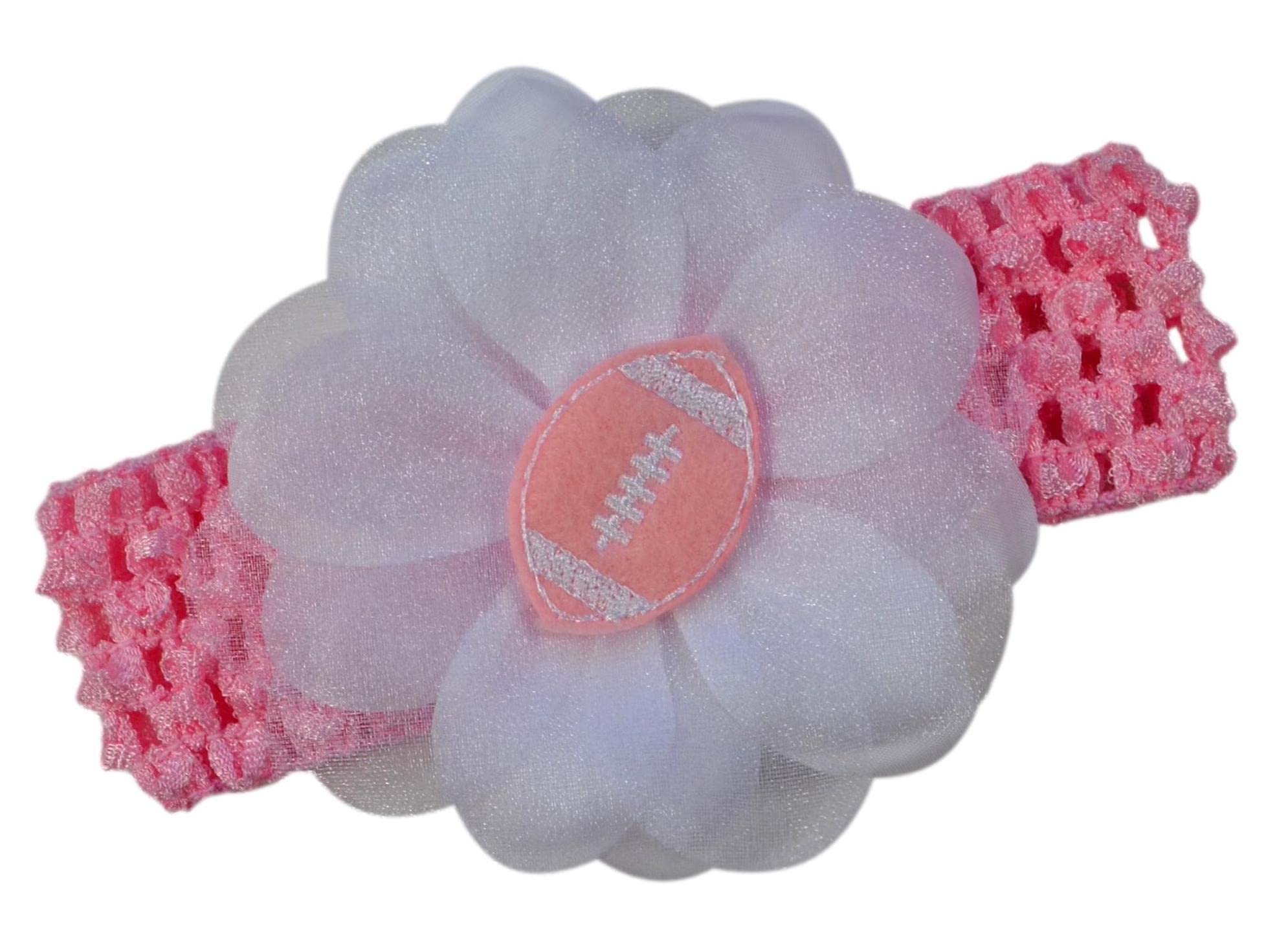 Felt Football Baby and Toddler Girls Headband Fits Newborn to 5 Years