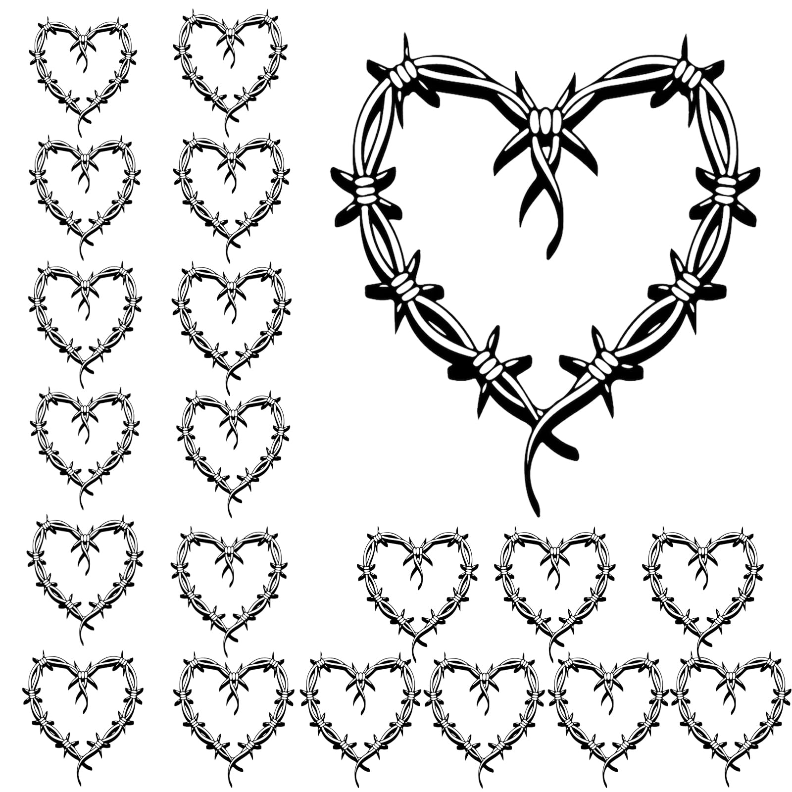 QualityLifeKarol Temporary Tattoos, 20pcs Multicolor Heart Themes, Easy to Apply, Waterproof, Safe Materials, Long-Lasting, Concert Accessories or Gifts