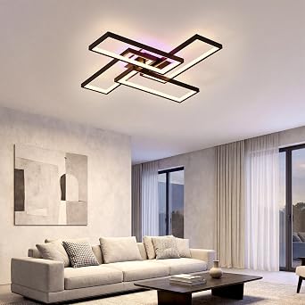 LED Ceiling Light 50W Dimmable Flush Ceiling Light with Remote [Energy Class E]