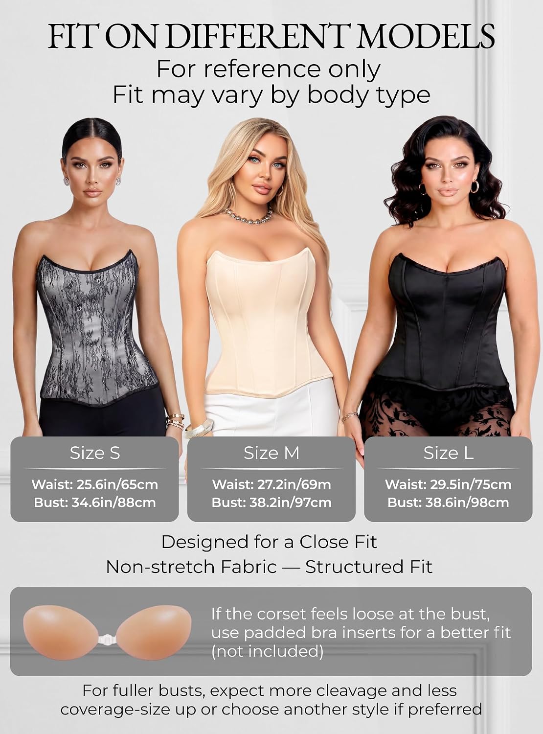 WS Waist Secrets Perfect Corset NYC OVERBUST Satin Corset Top Lace up with 15 Steel Boned