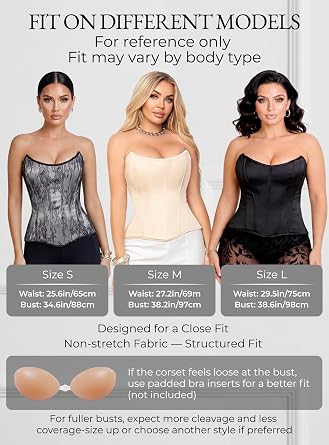 WS Waist Secrets Perfect Corset NYC OVERBUST Satin Corset Top Lace up with 15 Steel Boned