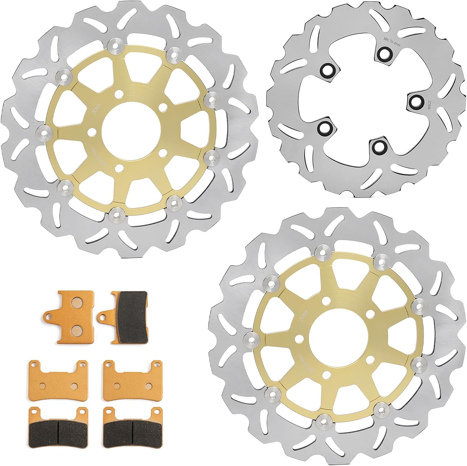 Front Rear Brake Disc Rotors Pads Kit for Suzuki GSX-R 600 750 2004 2005 GSX-R 1000 2003 2004 GSXR600 GSXR750 GSXR1000