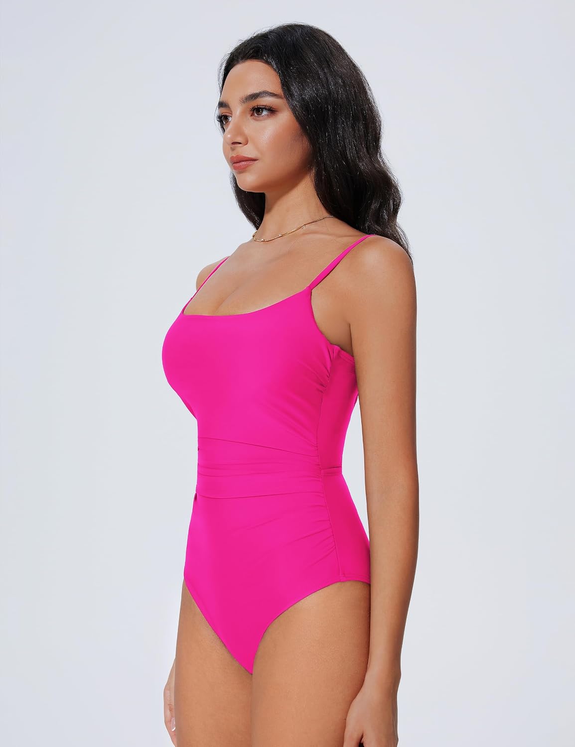SUUKSESS Women One Piece Tummy Control Swimsuit Crisscross Backless Bathing Suit thumbnail