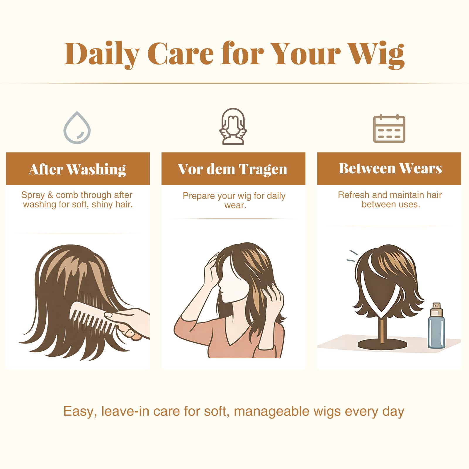 UNEK Acondicionador en spray sin enjuague para pelucas de cabello humano: hidratación ligera anti-frizz, aporta brillo y suavidad a pelucas, extensiones y postizos de cabello humano, 150 ml
