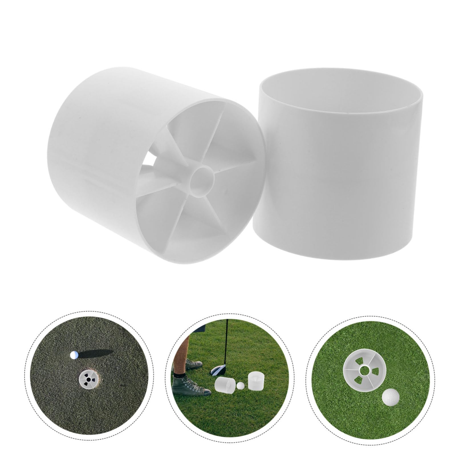 BRIGHTFUFU Golfing Essential 2 Pack Plastic Putting Cup Golf Hole Cup Golfs Hole Golfing Equipment
