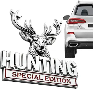 Car Emblem 3D - Deer Head Waterproof, Exterior Emblems Stickers, Zinc Alloy | Car Decals Car Emblem 3D Deer Head Waterproof Car Exterior Emblems Stickers For SUV Truck Body Trunk Tail Side Bumper Boat