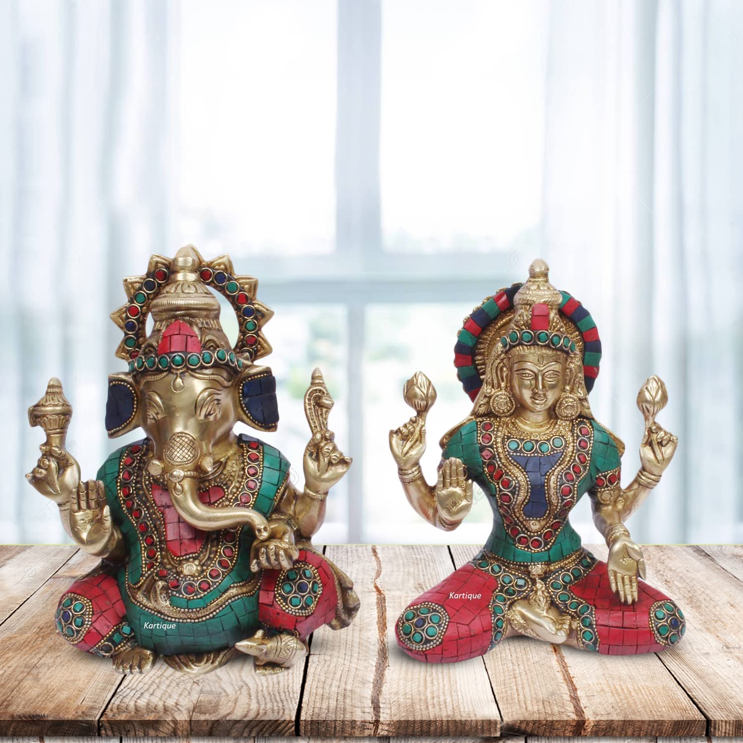 Buy Kartique Brass Laxmi Ganesh Bhagwan