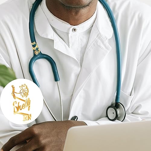Miniatura 3 de Etiqueta de nombre de estetoscopio personalizada, dijes de identificación de estetoscopio personalizados para enfermeras, médicos, asistentes