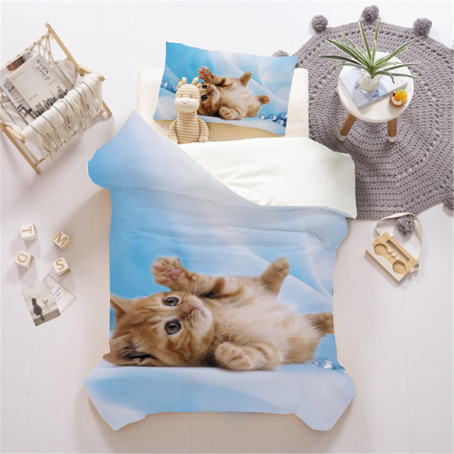 MUSOLEI Cat Bedding Set Single Duvet Cover & Pillowcase - Image 2