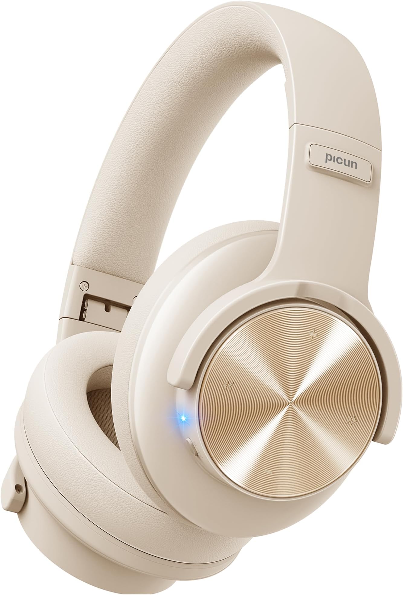 B8 Bluetooth Headphones, 120H Playtime Headphone Wireless Bluetooth with 3 EQ Modes, Low Latency, Hands-Free Calls, Over Ear Headphones for Travel Home Office Cellphone PC Khaki White