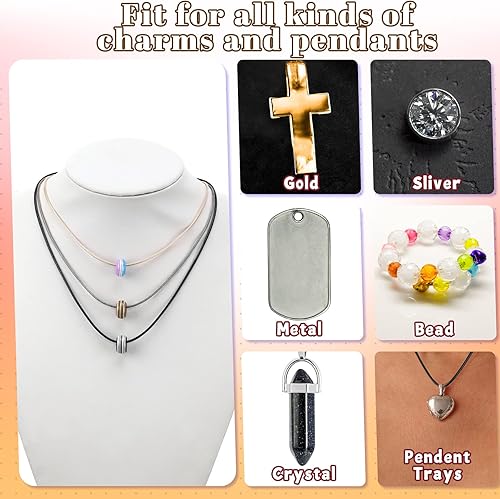 Miniatura 7 de 100 piezas de collar de cuero encerado a granel con cierre, collar colorido pulsera, cadenas, collar, cuerda de cuerda para hacer joyas, colgantes,