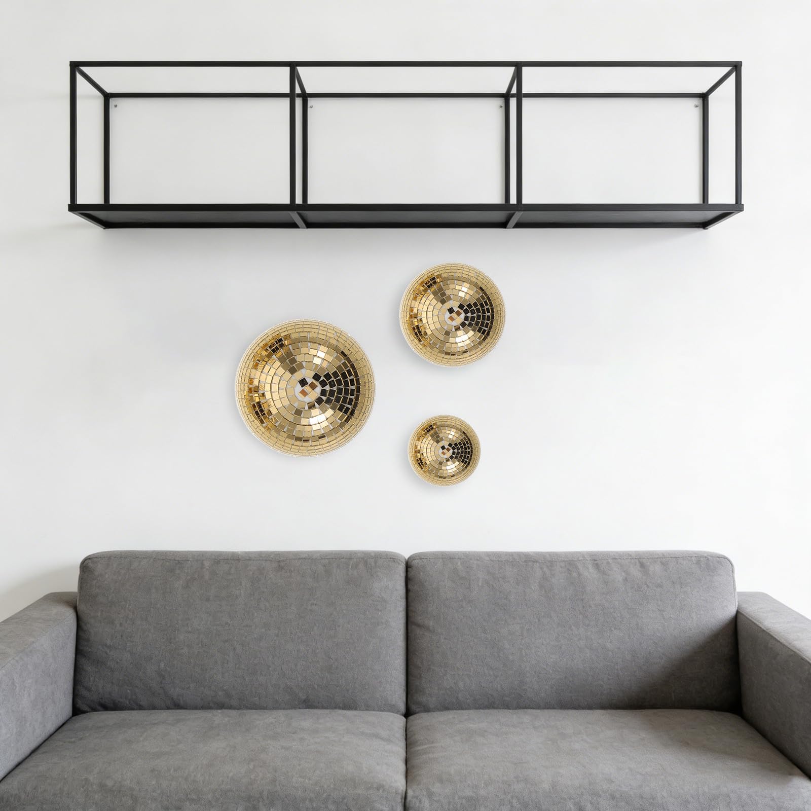 Beaupretty 3 Stück Goldene Spiegelkugel Halbkugel aus Glas mit Reflektierender Oberfläche und Einfacher Montage für Festival Disco Ball Akzente und Hochzeitsdekoration im Modernen Stil