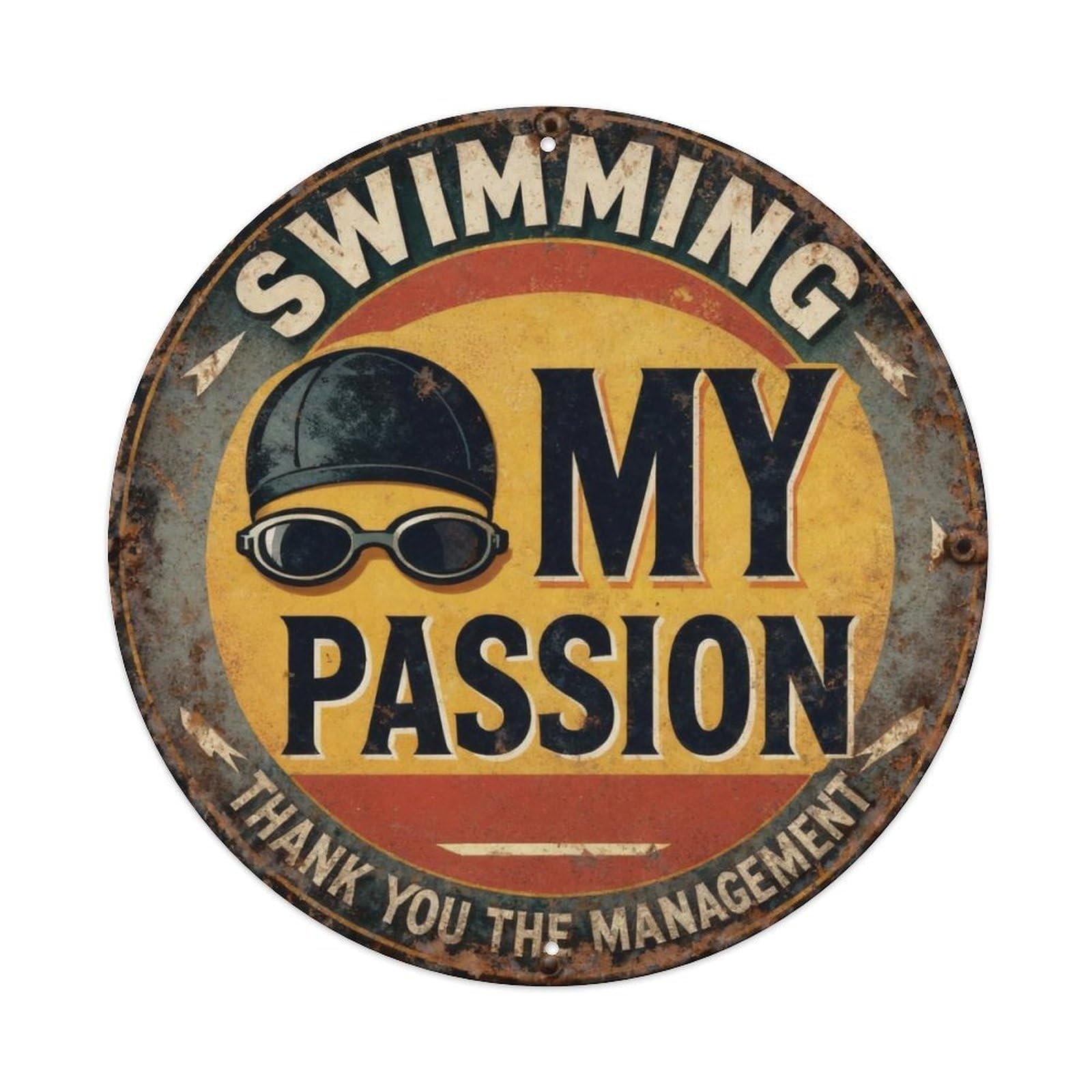 Swimming My Passion Metal Tin Sign Plaque