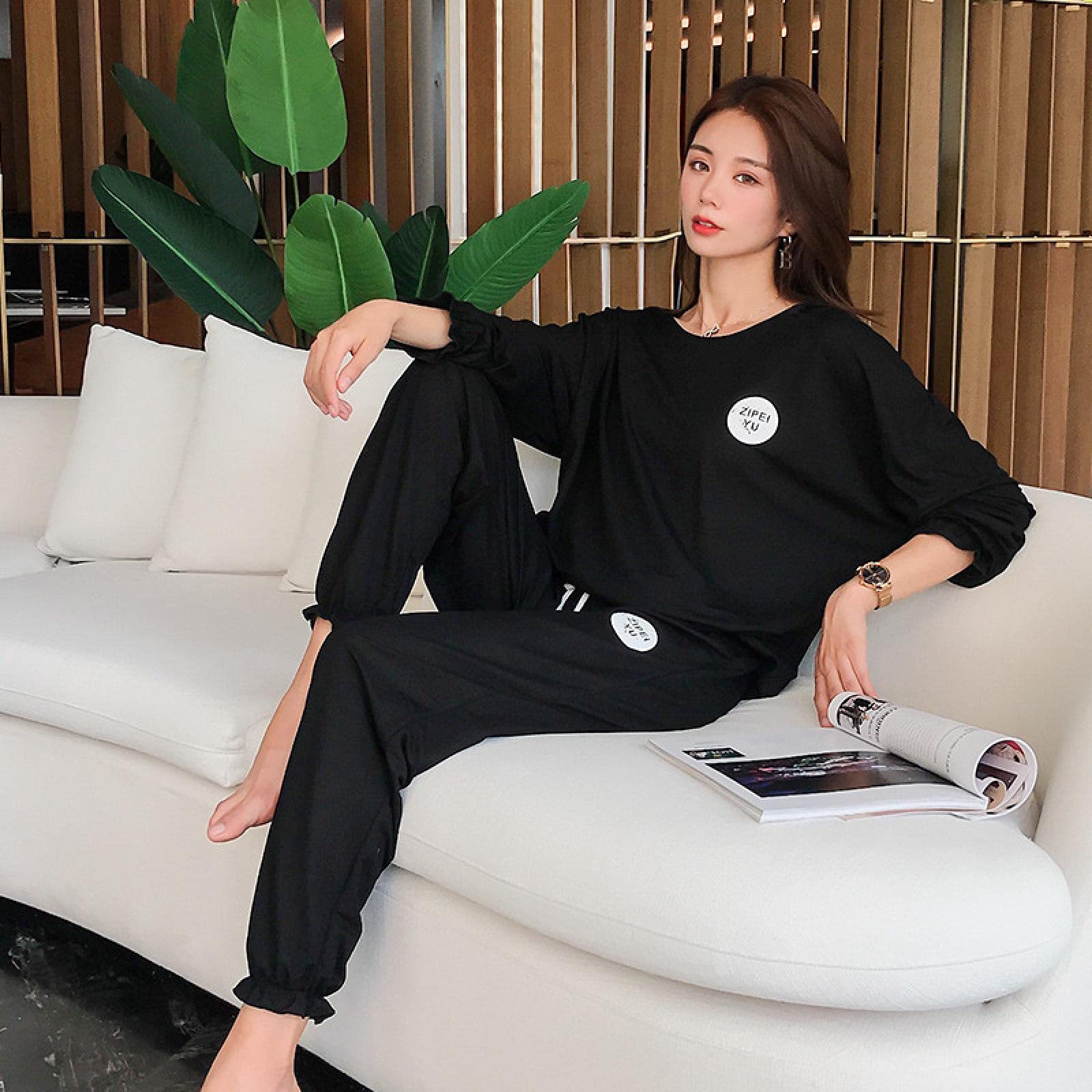 Pyjama en soie grande taille pour femme avec chemise longue et pantalon fluide