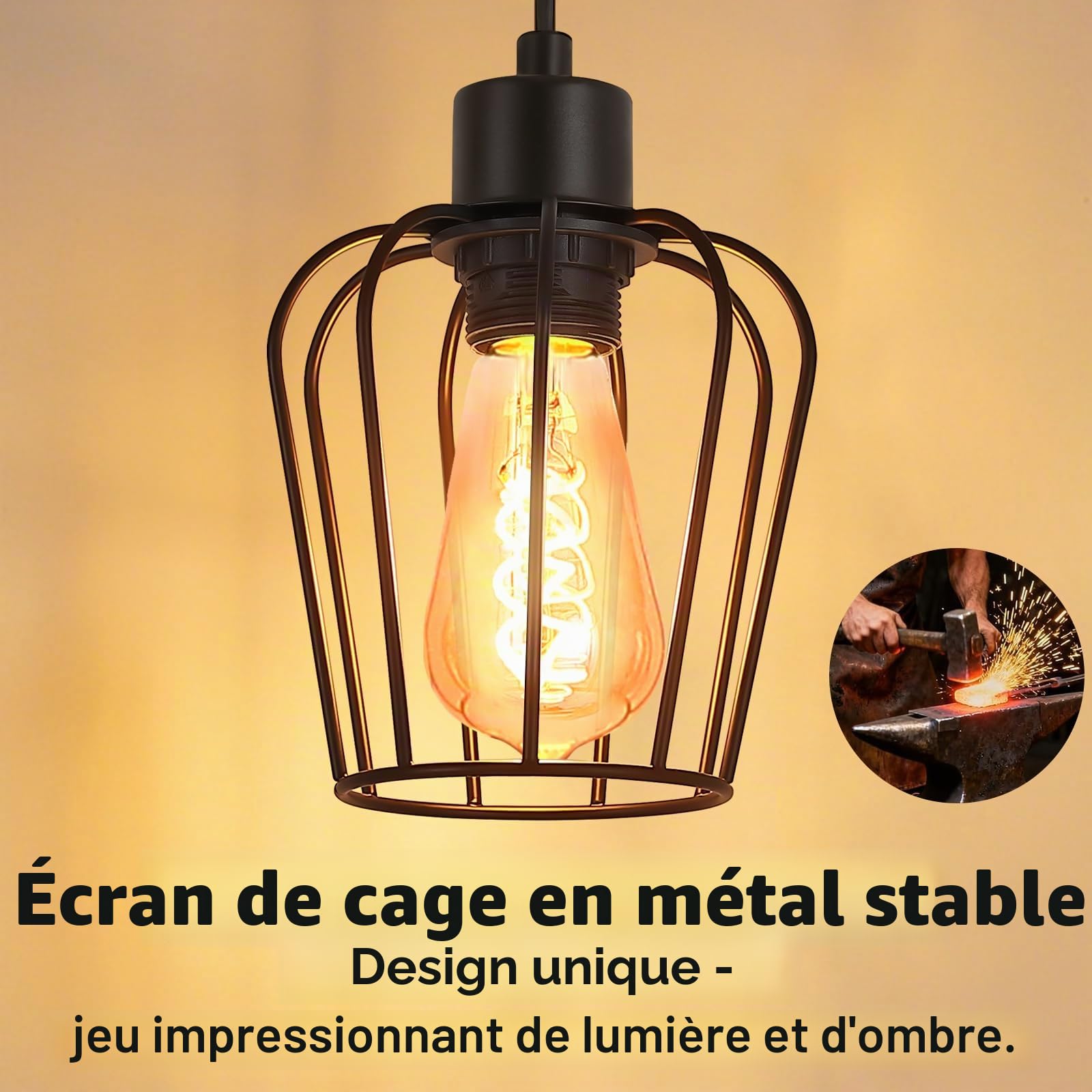 Lampadaire Vintage Industriel Bois et Métal pour Salon Chambre