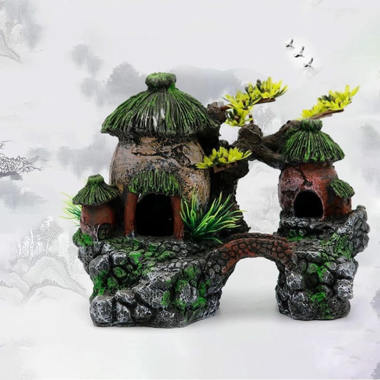 Aquascaping - Set di decorazioni per acquario in resina, 20 cm
