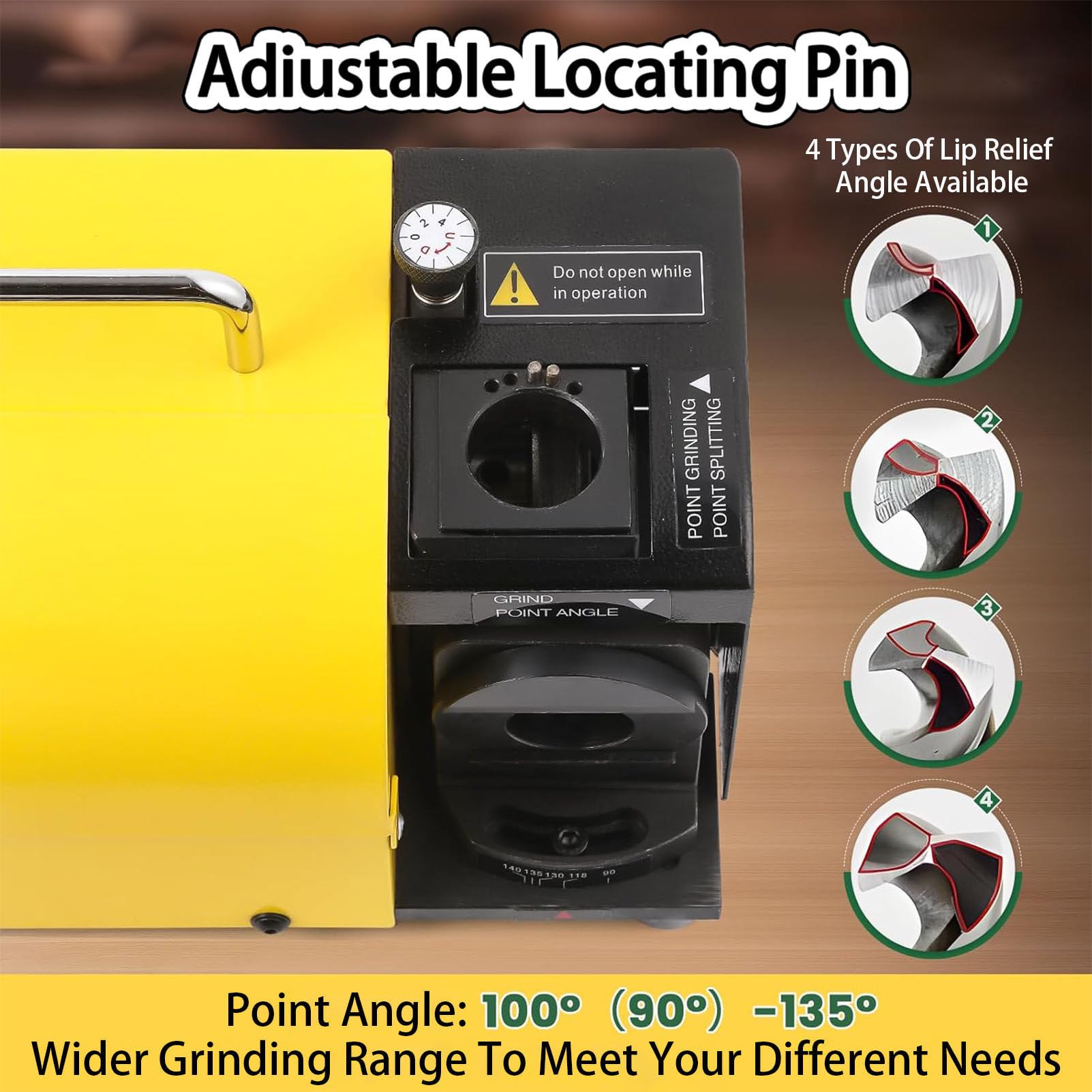 Afilador de brocas, sacapuntas portátil de 3 a 13 mm con 11 pinzas, ángulo de punta de 90°-140°, reafilador de brocas eléctrico, herramienta de molienda eficaz
