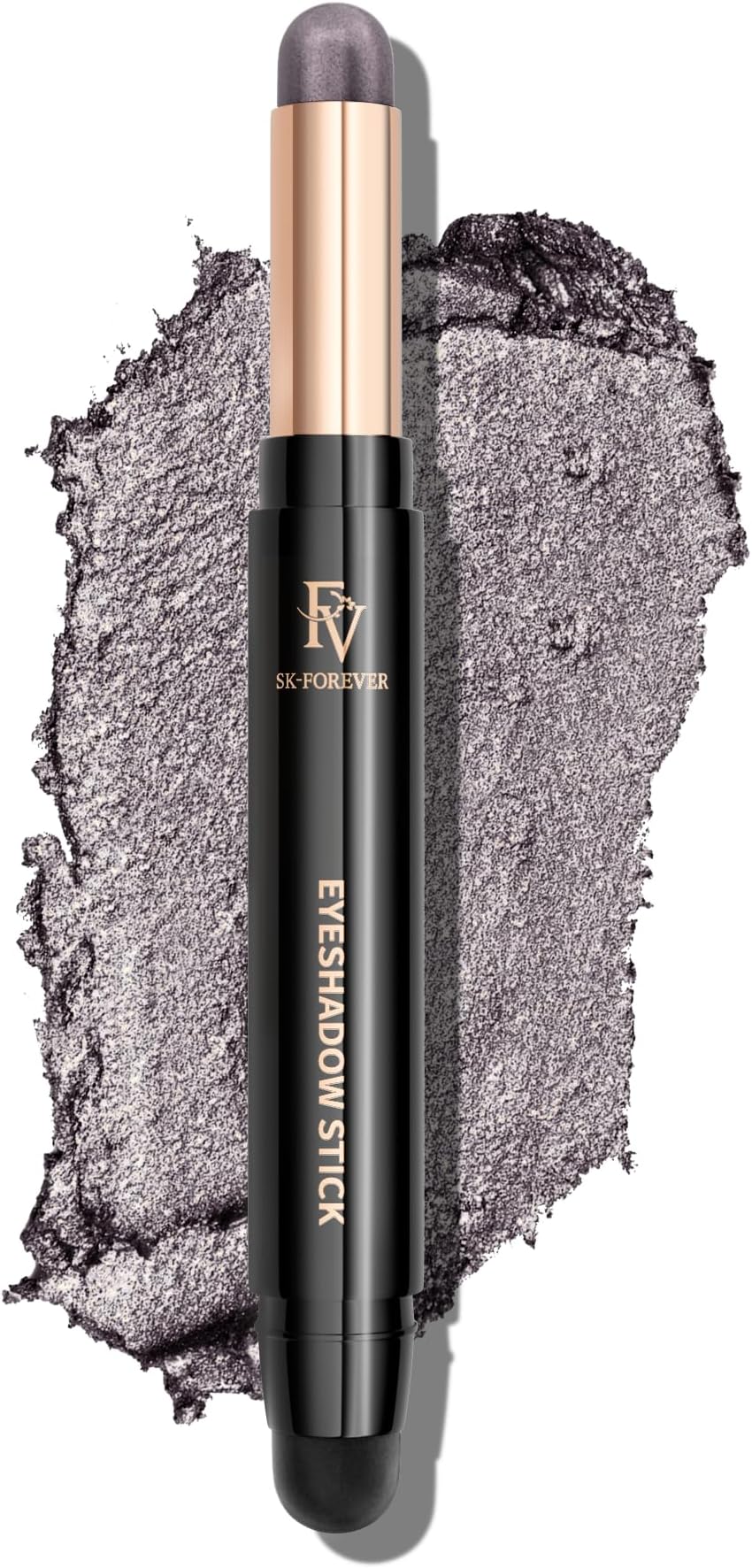 FV Cream Shimmer Eyeshadow Stick，Long Lasting & Waterproof, Multi-Use & High Pigment Eyeshadow Makeup Stick, Smoky Grey Shimmer