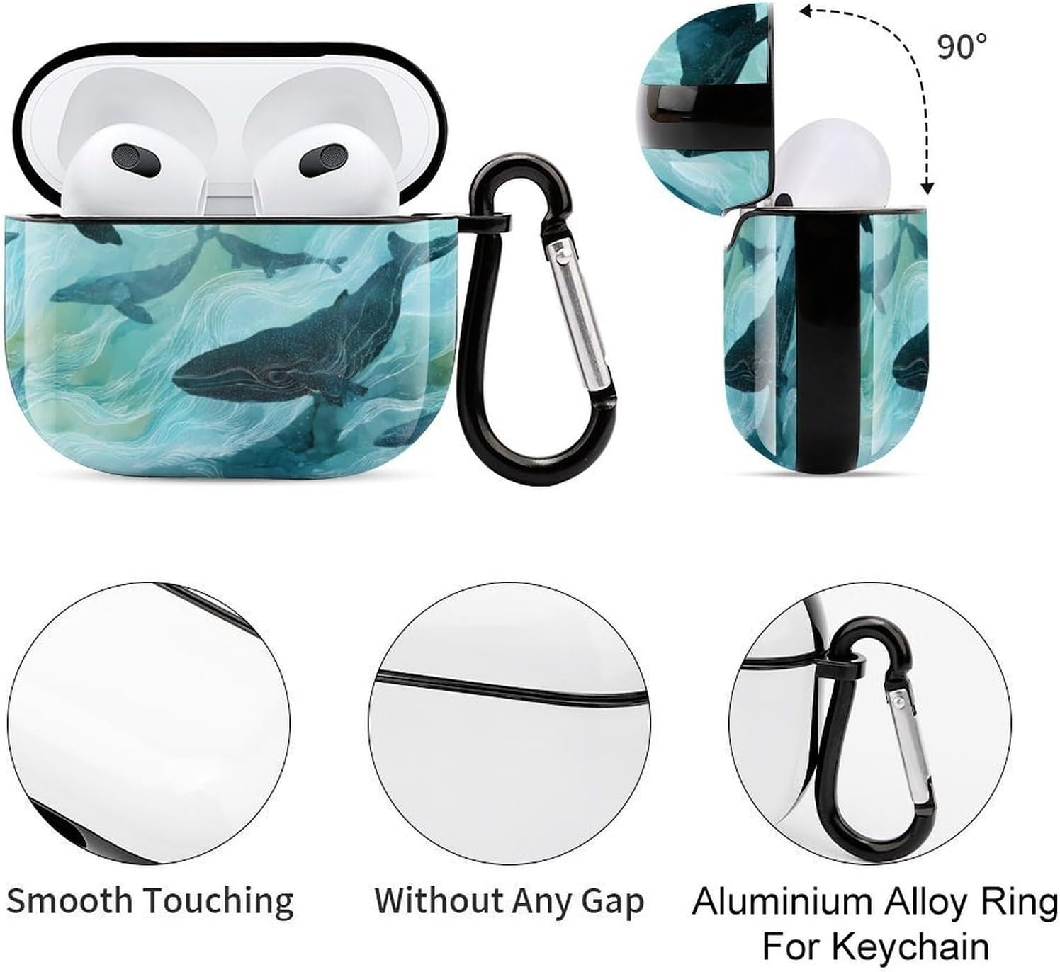 Whales Swim Tie-Dye Cute Earbud Case Shockproof Headphone Cases image 5