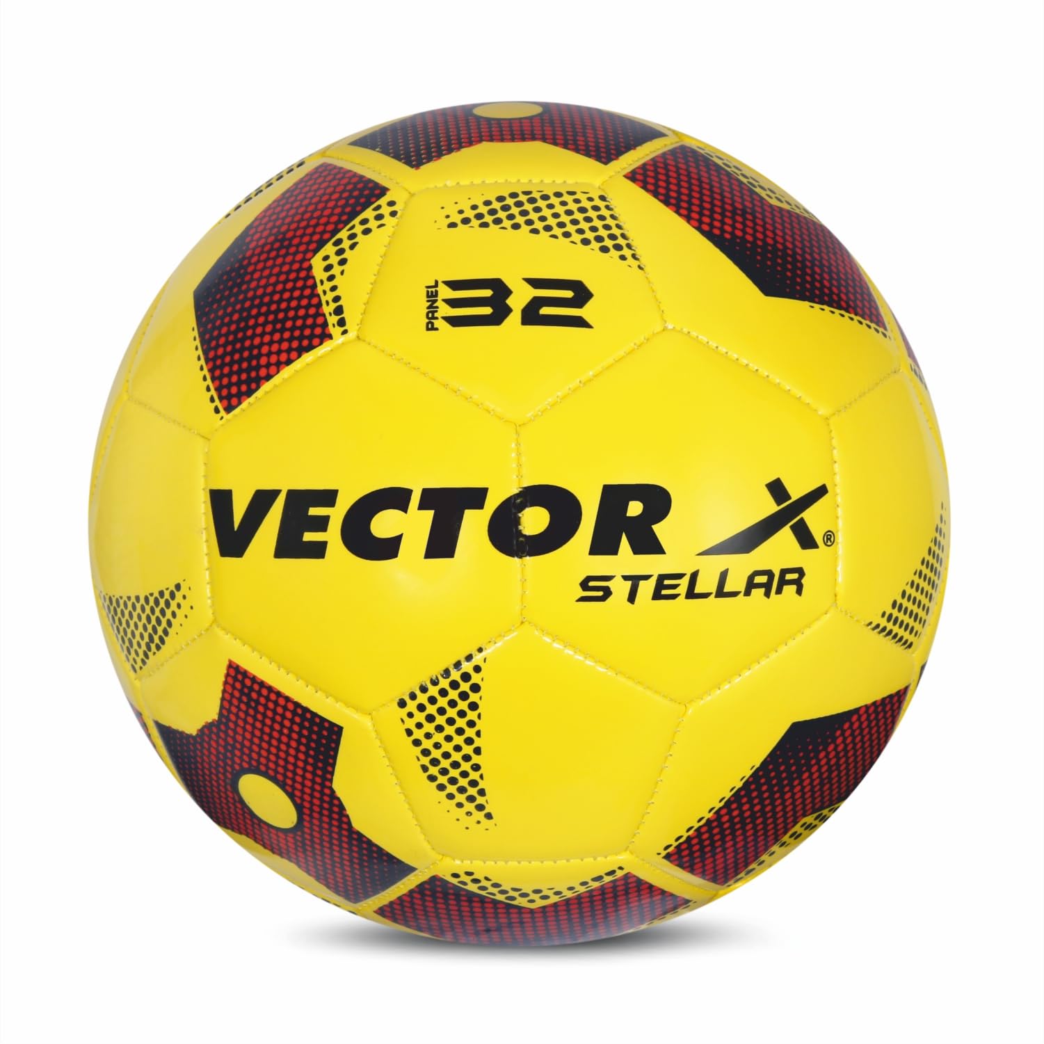 Vector X Stellar Shiny TPU Machine Stitched Indoor/Outdoor Water-Resistant Football with Rubber Bladder, Yellow, Size 5, Suitable for Match and Training for Adults 15+ Years