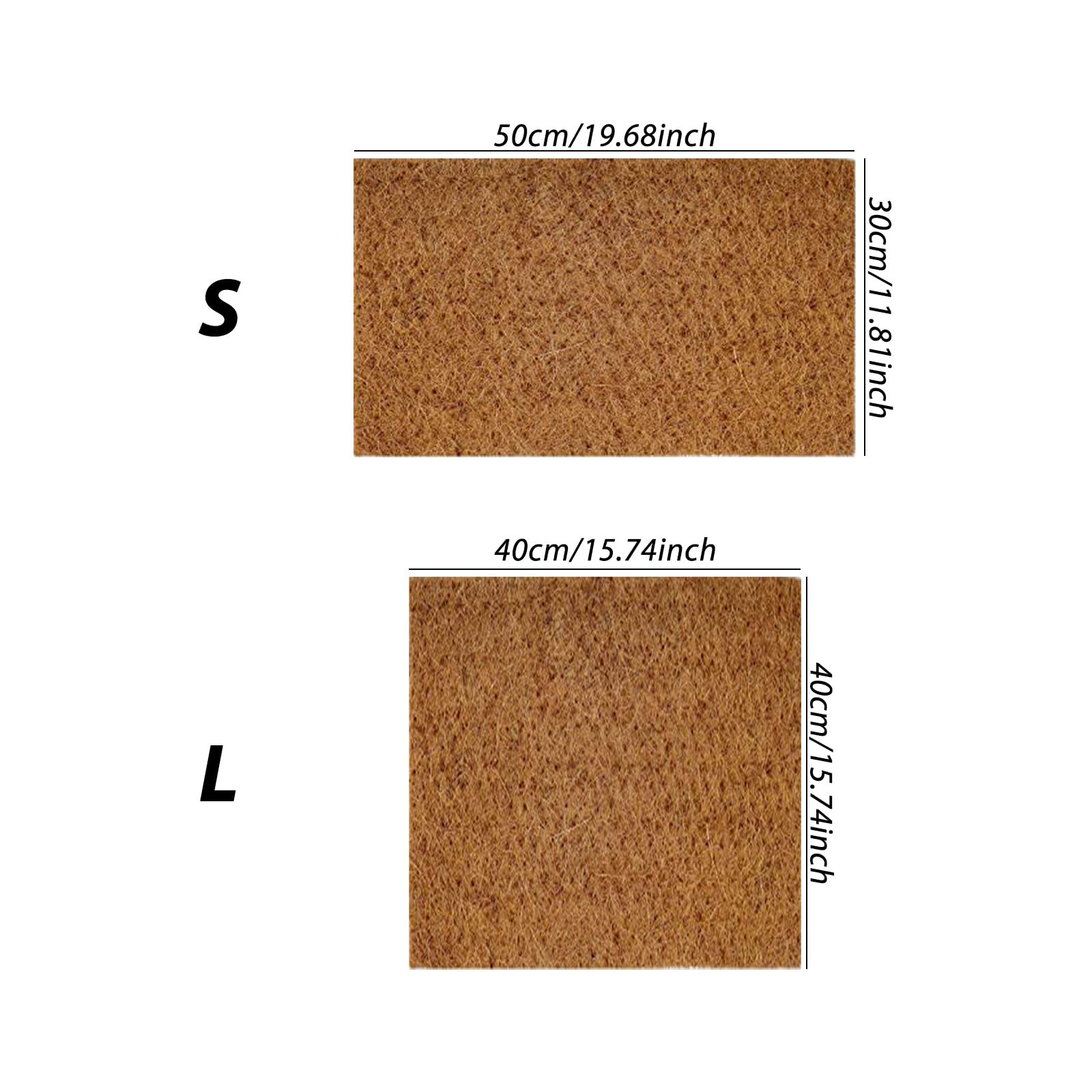 Lot de 4 tapis de reptiles très absorbants en fibre de coco naturelle pour terrariums et literie, tapis hydraté pour reptiles