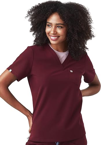 Miniatura 13 de Mediclo Sal Essential - Camiseta médica para mujer, respetuosa con el medio ambiente, sostenible, con cuello en V, bolsillo en el pecho, ropa de