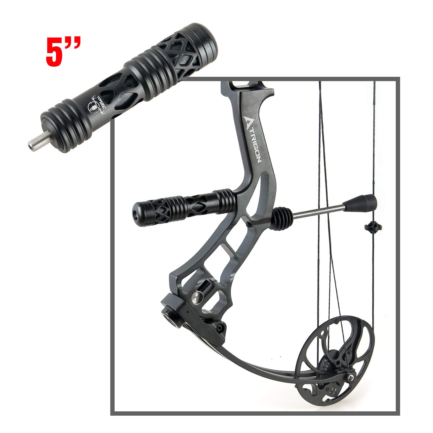 AMEYXGS Bogenschießen Bogen Stabilisator für Compound Bogen Balance Bar Rod 5 Zoll 8 Zoll Vibrations Reduzierung Bogen Dämpfer Dämpfung
