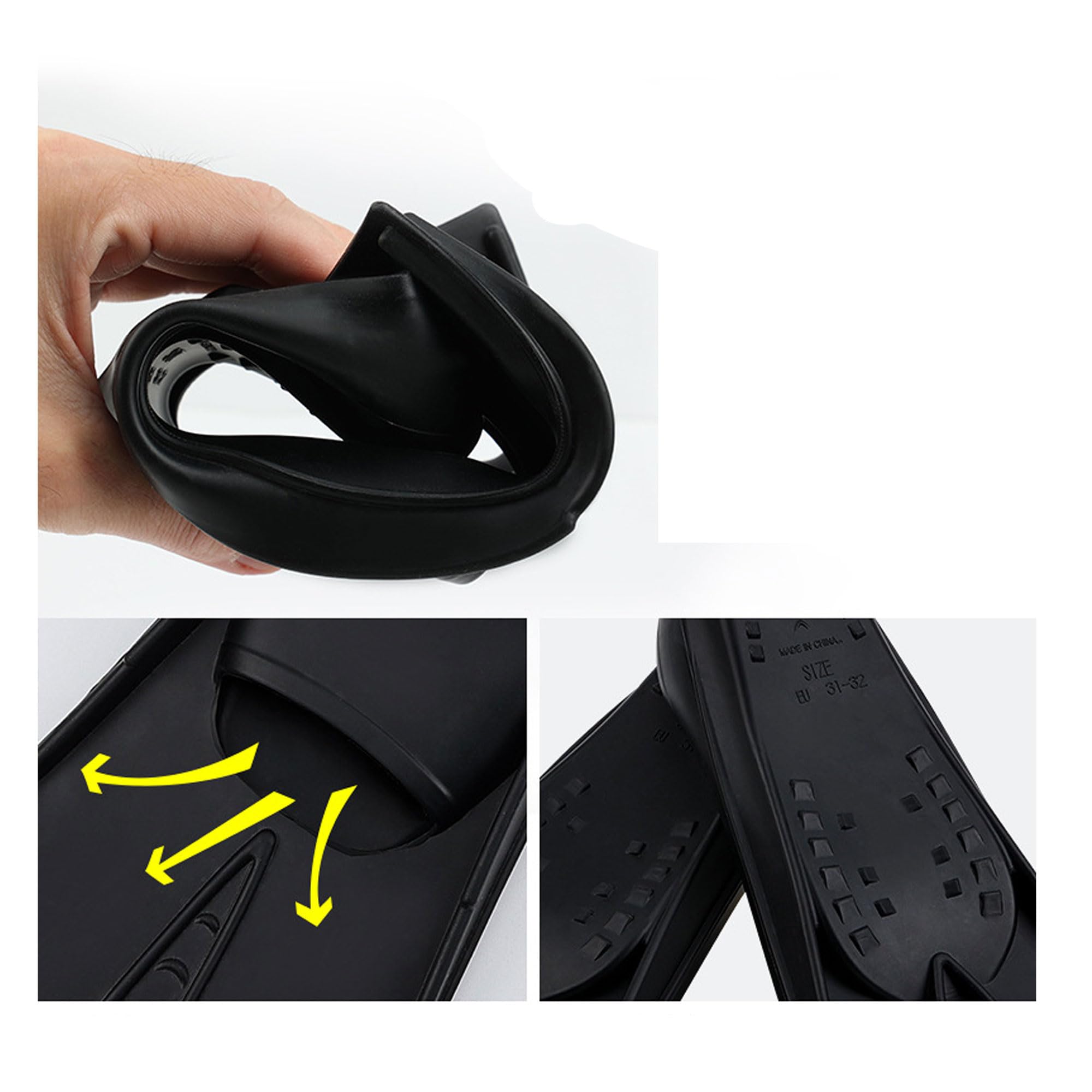 Bestgift Palmes courtes en silicone pour homme et femme - Équipement spécial de plongée