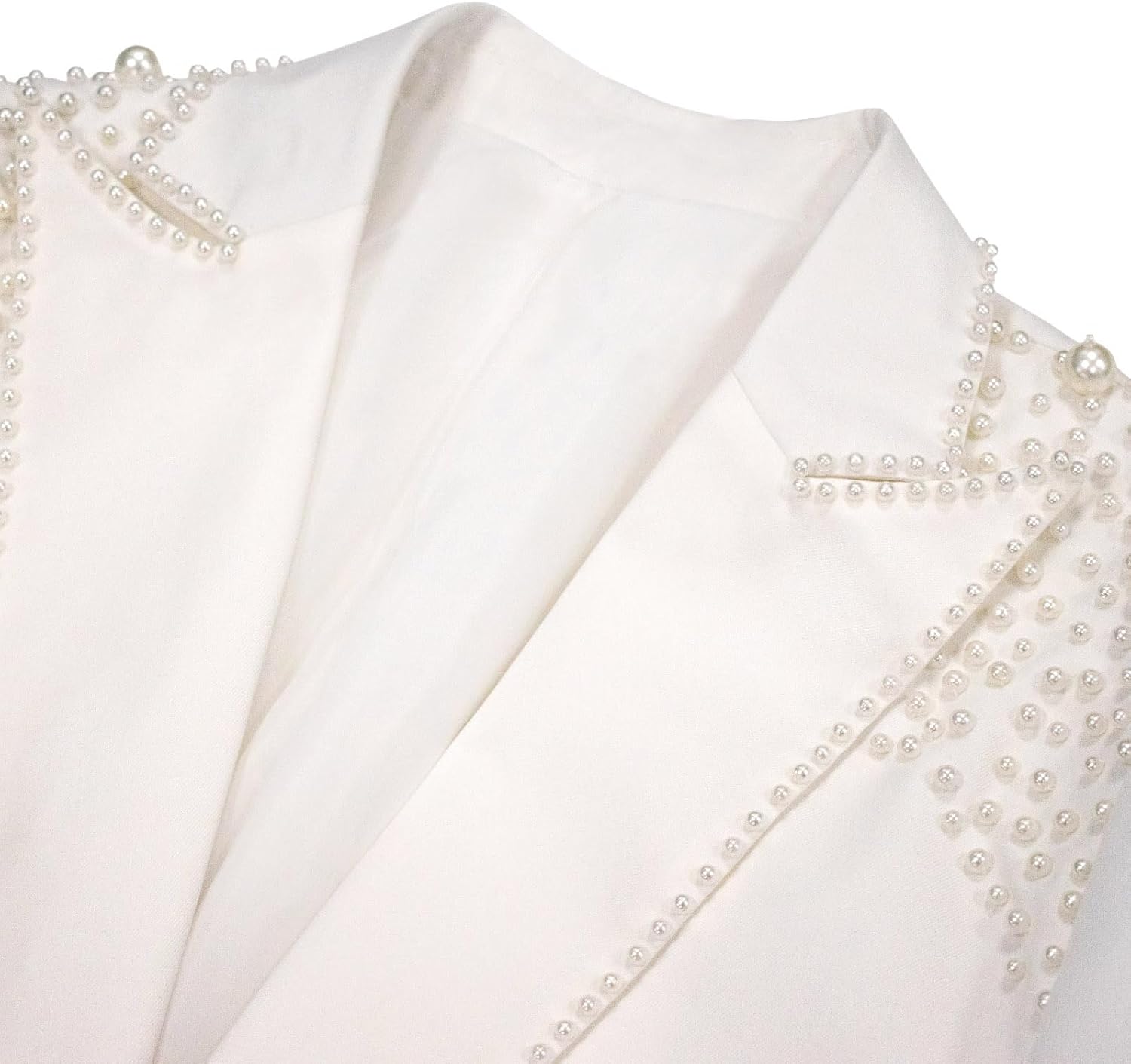 Womens Suit Sets Elegant Pearls Mother of The Bride Dresses Vintage One Button Pocket Blazer Flare Pants Prom Party