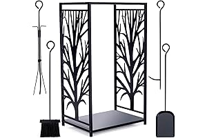 Firewood Rack Decorative Indoor/Outdoor Set with Tools