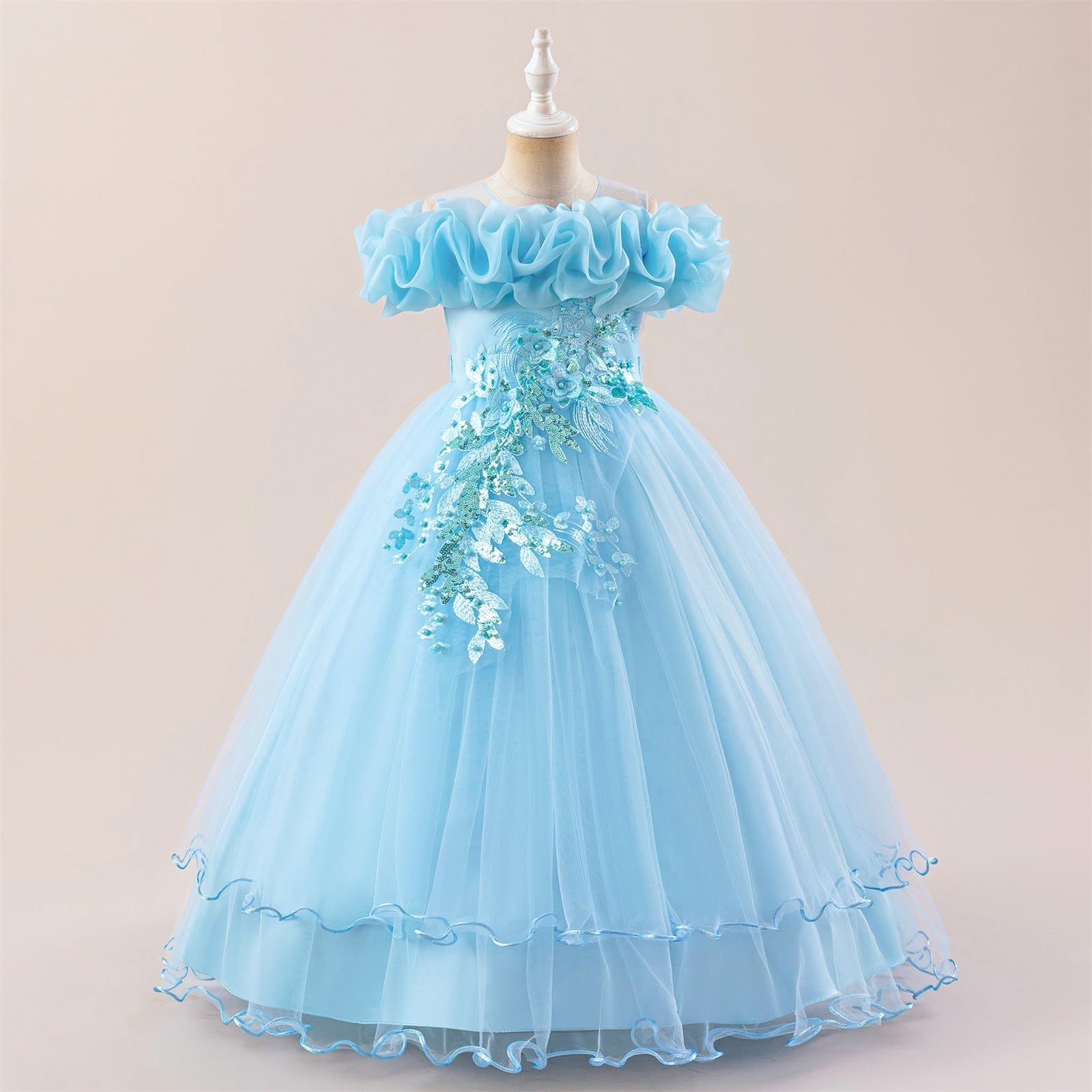 Vestido de tul sin mangas para niña de flores, princesa, dama de honor, boda, concurso, fiesta de cumpleaños, formal, vestido de noche