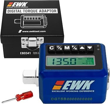 EWK 3/8-inch Drive Digital Torque Adapter 5-100 ft-lbs 6.8-135 Nm, Electronic Torque Wrench Converter with LED Display & Buzzer Alert
