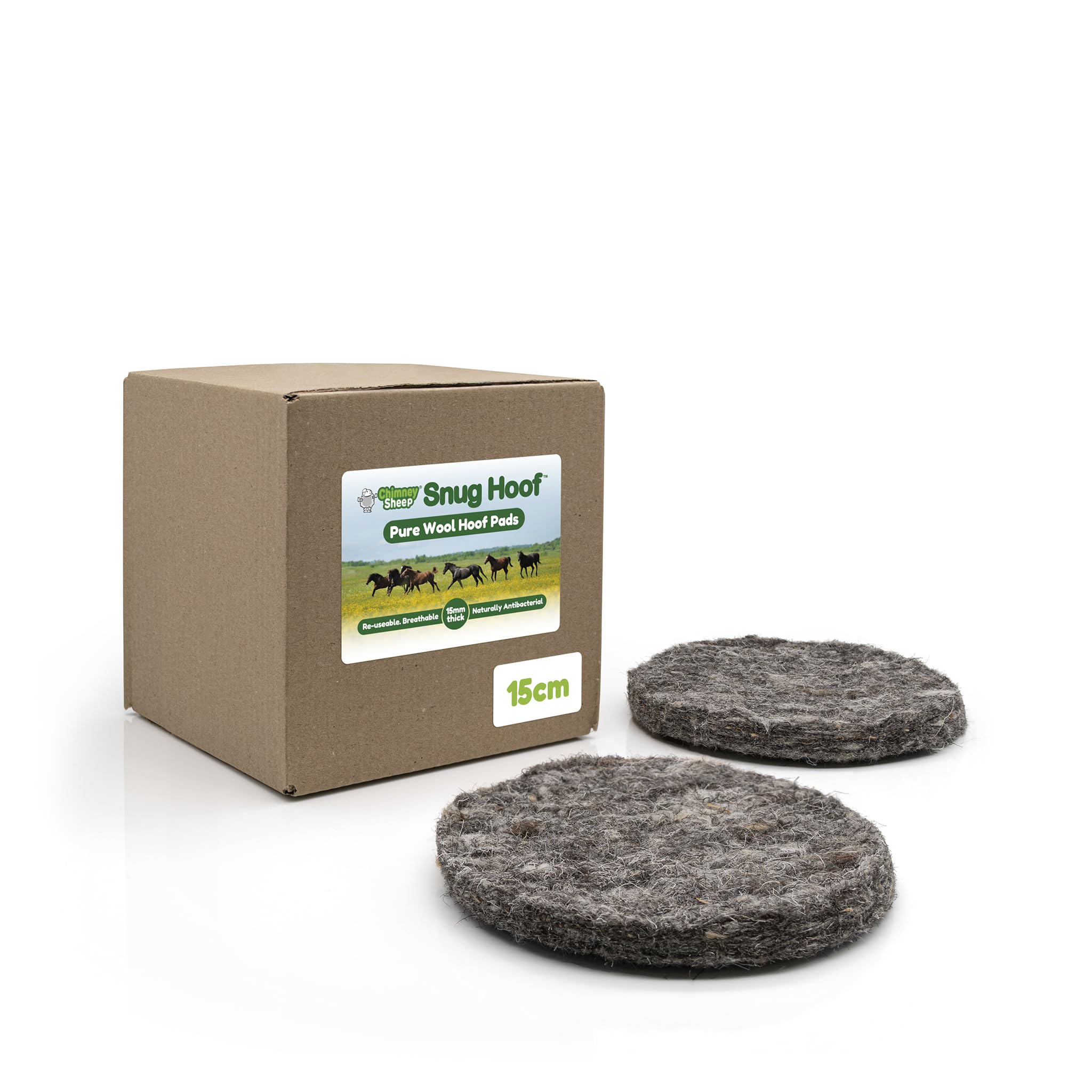 Snug Hoof Wool Hoof Pads 15cm, Natural Felt Padding for Horses